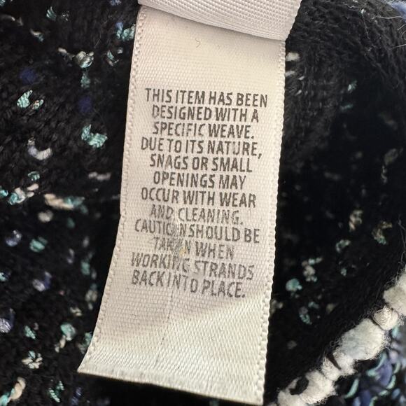 St John Skirt Womens 8 Blue Black Tweed Boucle Knit Wool Blend Classic Stretch - Picture 6 of 14